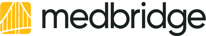 MedBridge logo with a yellow bridge graphic on the left and "medbridge" in black lowercase letters on the right.